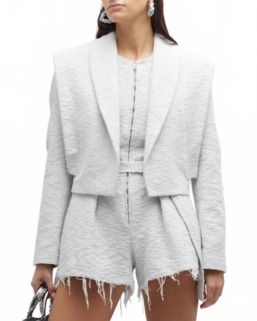 NEW IRO PARIS oceana cropped open front jacket in gray